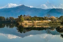 Scenic view of Lake Phewa and Annapurna in Pokhara Scenic view of Lake Phewa and Annapurna in Pokhara